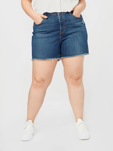 Levi's® Plus Regular Jeans '501® Original Short' in Blauw: voorkant