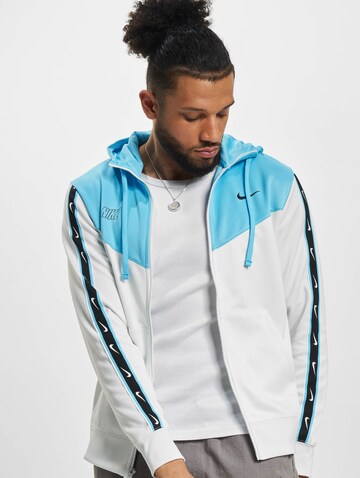 Nike Sportswear Zip-Up Hoodie 'Repeat' in White: front