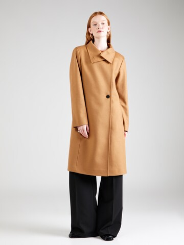 HUGO Between-Seasons Coat in Brown: front