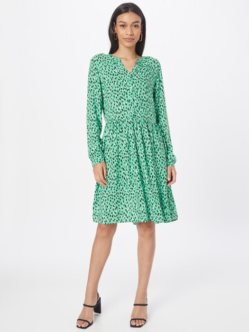 ICHI Shirt Dress in Green: front