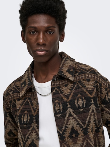 Only & Sons - Ajuste regular Chaqueta de entretiempo 'ONSDeal' en marrón
