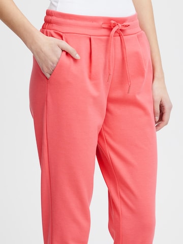 Coupe slim Pantalon 'KATE' ICHI en orange