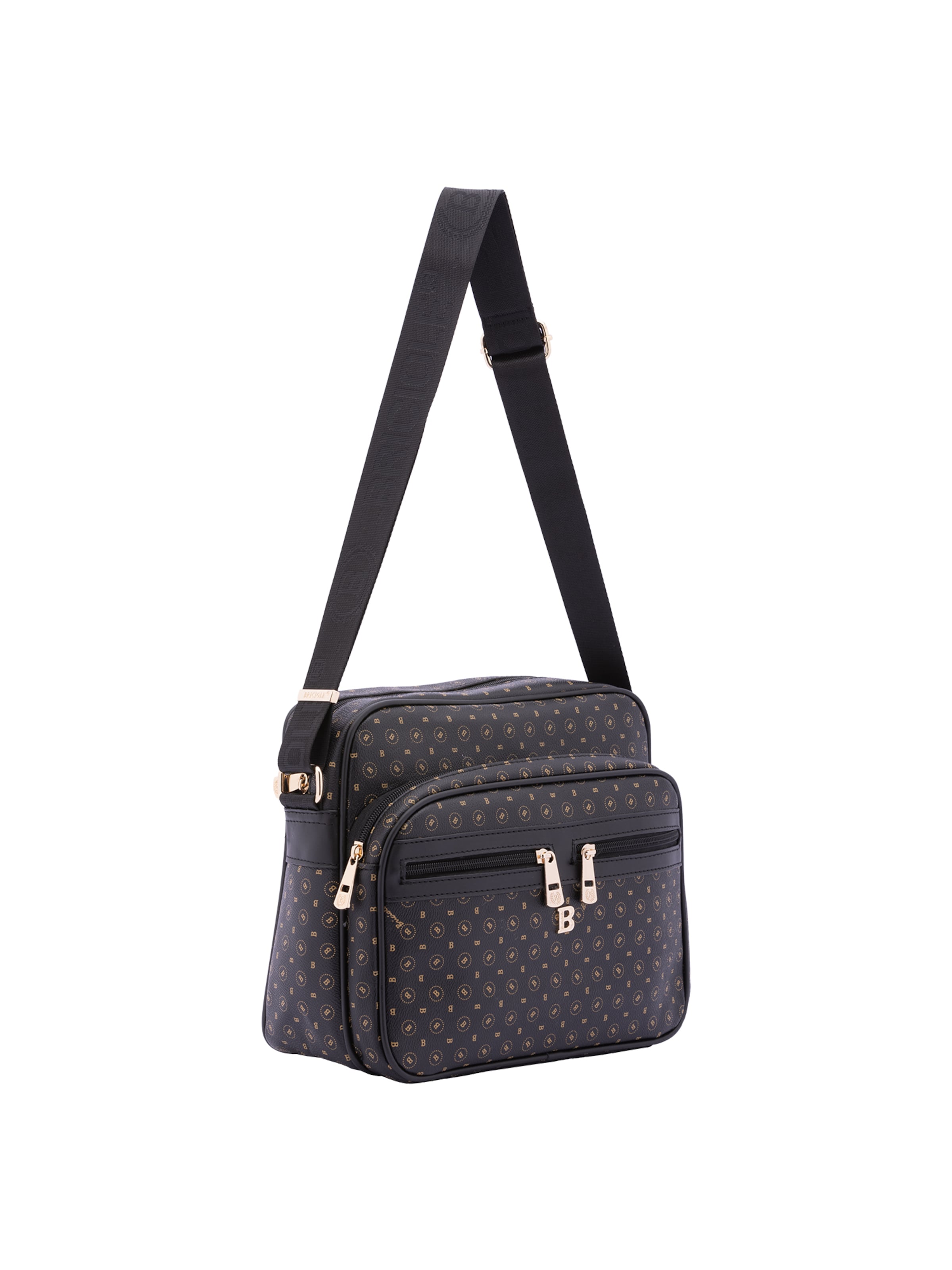 Borsa a tracolla di Briciole in nero: frontale