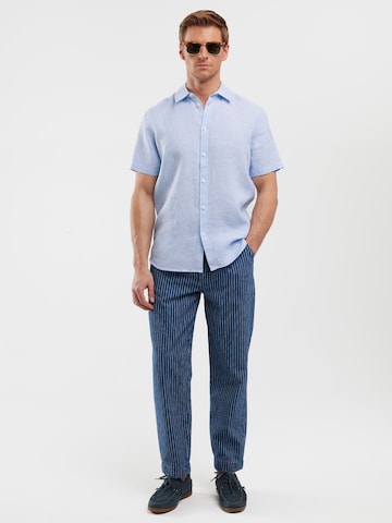 BIG STAR Regular fit Button Up Shirt 'Linerso' in Blue