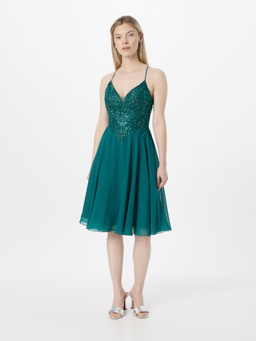 LUXUAR - Vestido de gala en verde: frente