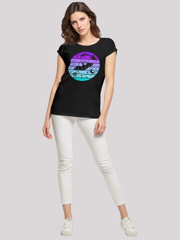 T-shirt 'Retro Alien Weltraum Sonnenuntergang' F4NT4STIC en noir