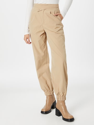 Misspap Tapered Trousers in Beige: front