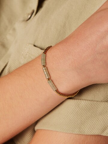 Lucardi Armband 'Naturstein' in Gold