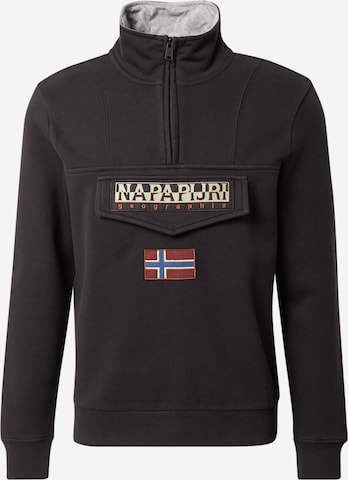 NAPAPIJRI Sweatshirt 'Burgee' in Zwart: voorkant