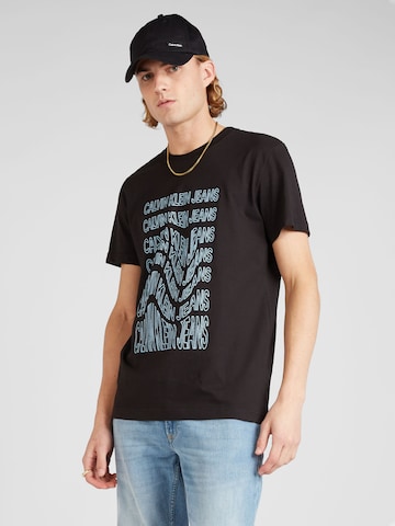 Calvin Klein Jeans - Regular Camisa em preto: frente