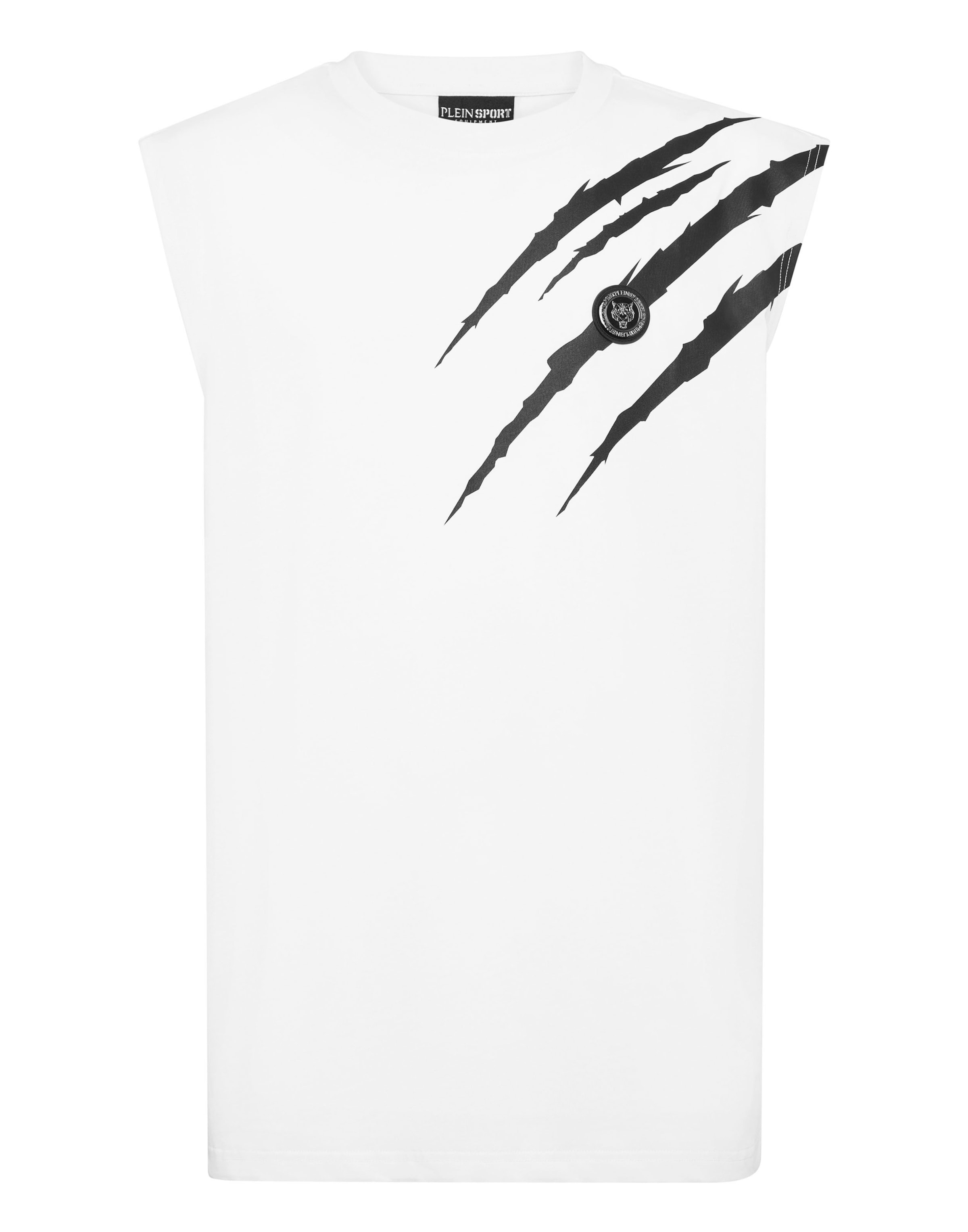 Plein Sport Shirt 'Scratch' in Wit: voorkant