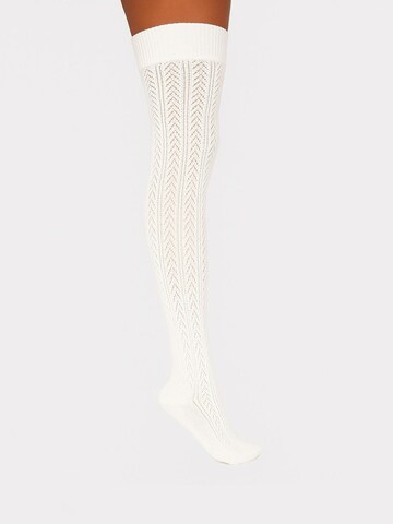 Lycille Over the Knee Socks in White