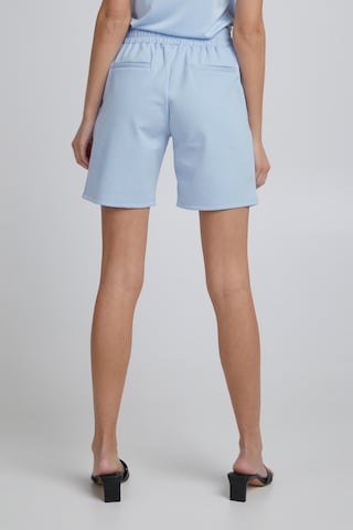 ICHI Normální Kalhoty se sklady v pase 'Kate' – modrá