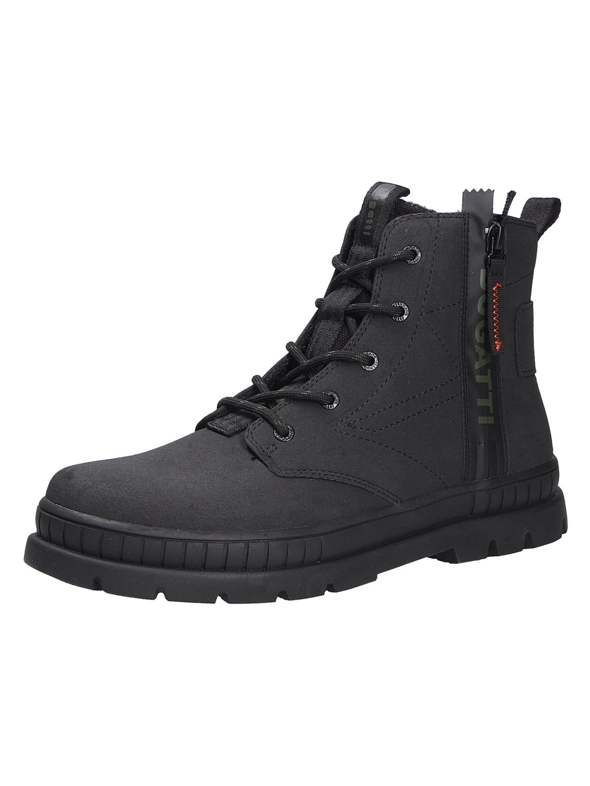 bugatti Schnürboots in Schwarz: Vorderseite