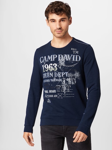 CAMP DAVID Sweatshirt 'Brave The Element II' in Blau: predná strana