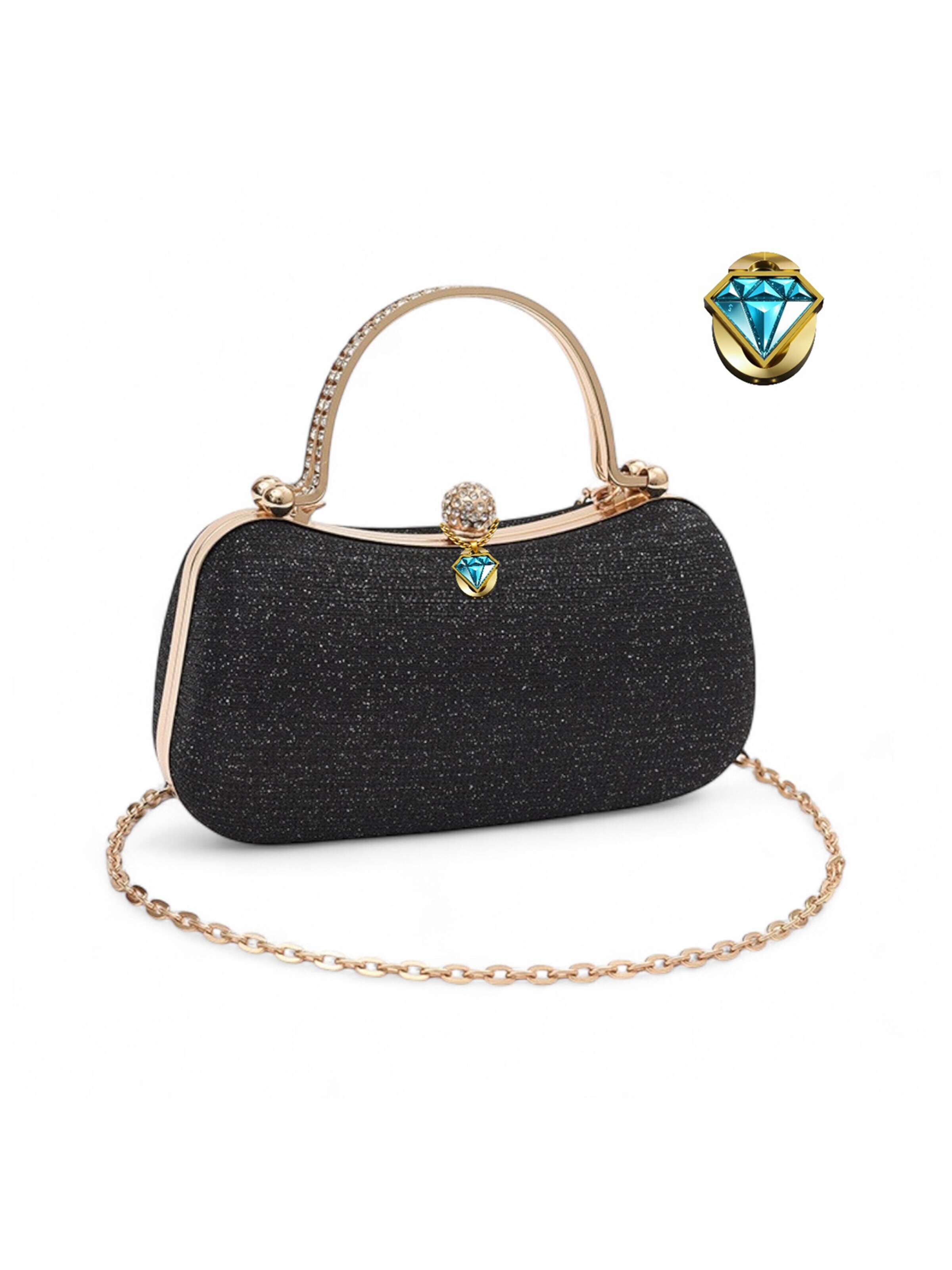 Elegon Handbag 'Model  Mongolia Gold' in Black