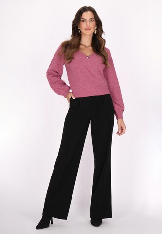 Pullover di faina in rosa