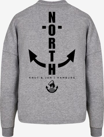 Sweat-shirt 'North Anchor Knut & Jan Hamburg' F4NT4STIC en gris