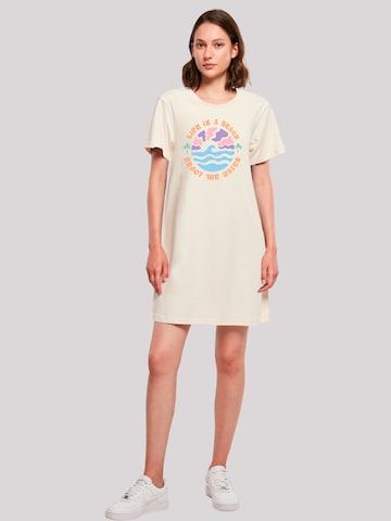 F4NT4STIC Jurk 'Life Is A Beach Enjoy The Waves' in Beige