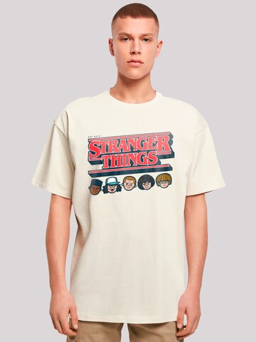 F4NT4STIC Shirt 'Stranger Things Netflix TV Series' in Beige: voorkant