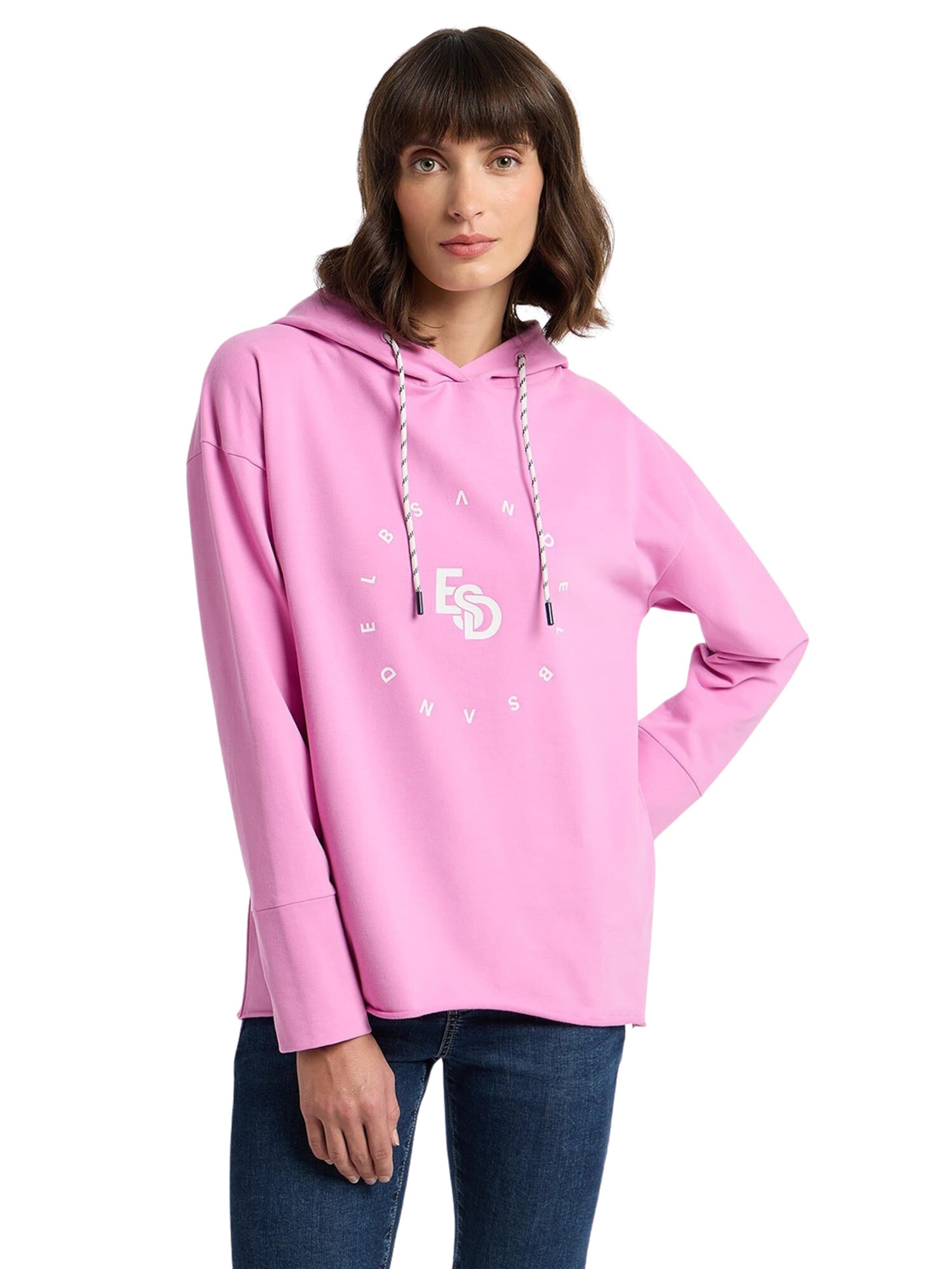 Sweat-shirt 'Dyra' Elbsand en rose : devant