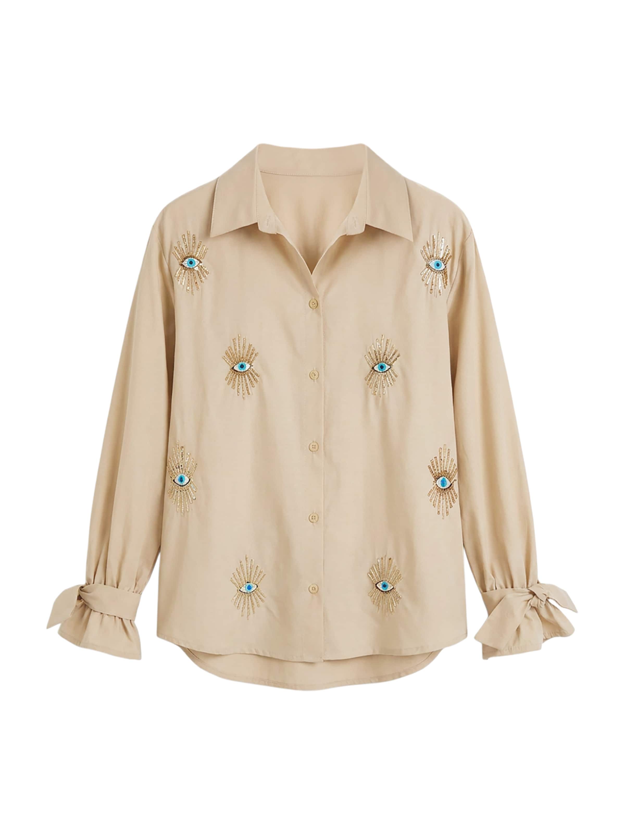 Chemisier Imily Bela en beige : devant