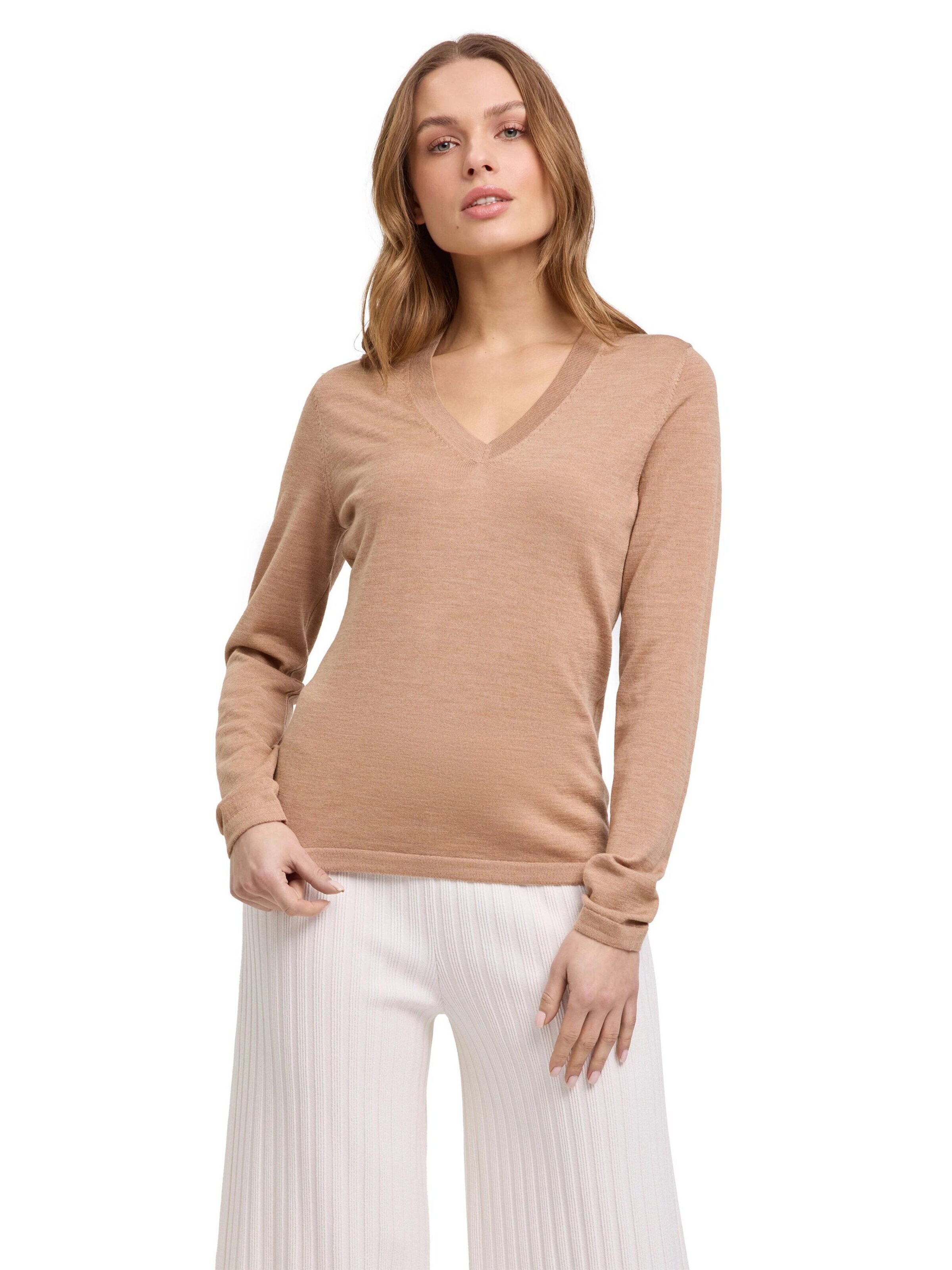 FALKE Pullover 'Pure Merino Wool'‌‌‌‌‌‌‌‌ in Beige: Vorderseite