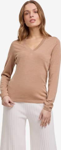 FALKE Pullover 'Pure Merino Wool' in Beige: Vorderseite