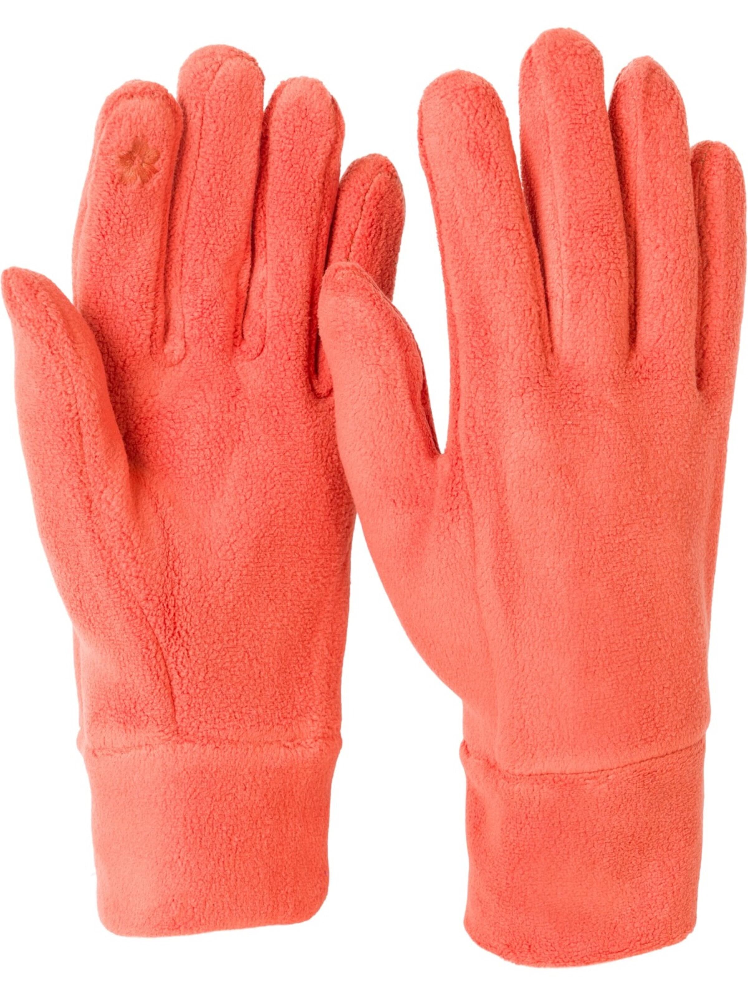 styleBREAKER Fingerhandschuhe 'Einfarbige Touchscreen Fleece Handschuhe'‌‌‌ in Orange: Vorderseite