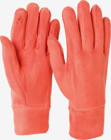 styleBREAKER Fingerhandschuhe 'Einfarbige Touchscreen Fleece Handschuhe' in Orange: Vorderseite