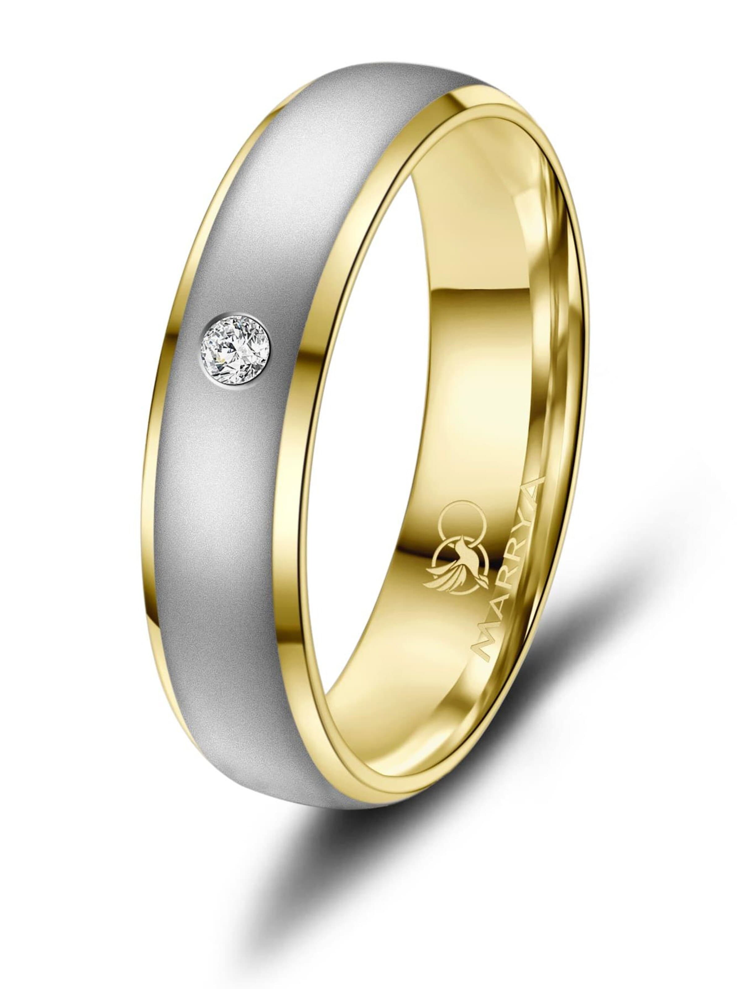 MARRYA Ring 'MARRYA ES-14 Ehering aus Edelstahl - Silberfarben & Goldfarben' i silver