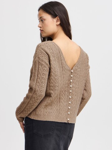 Cardigan 'Liyanna' ICHI en marron