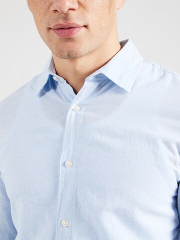 JACK & JONES Slim fit Button Up Shirt 'JJEBreeze' in Blue