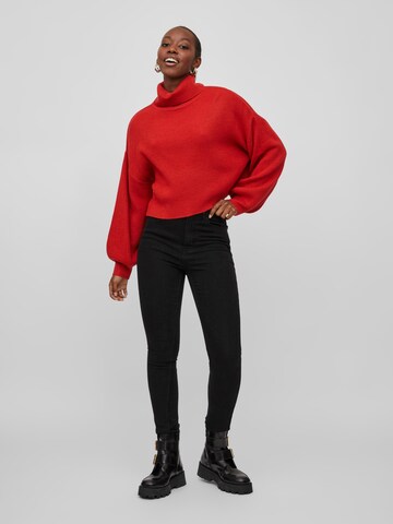 VILA Sweater 'PLAMENA' in Red