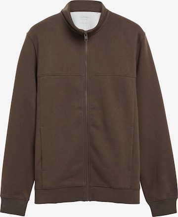 Veste de survêtement s.Oliver en marron : devant
