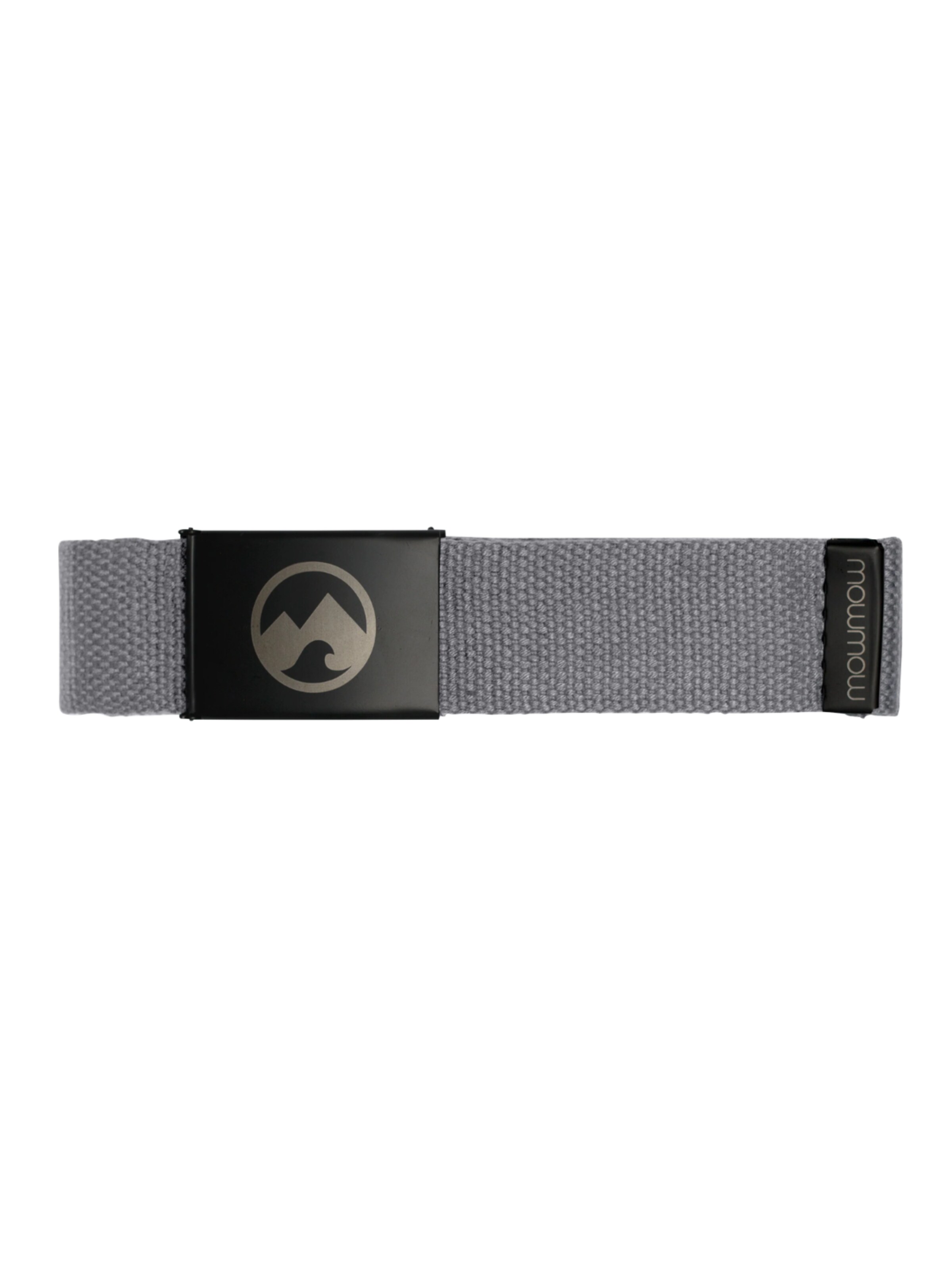 Mowmow Sportriem 'MowMow Belt - Canvas - Aluminum Buckle - 125 cm - Men - Women - Black' in Grijs