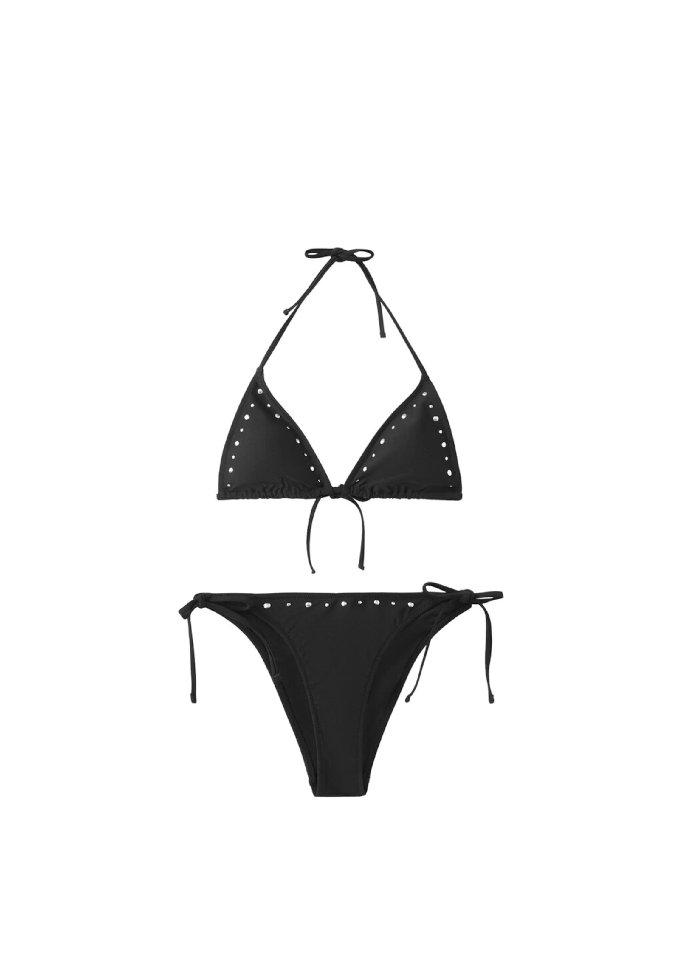 MANGO TEEN Triangle Bikini 'Candela' in Black: front