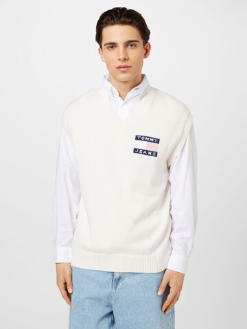 Tommy Jeans - Camiseta sin mangas en blanco: frente