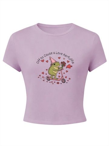 GORHEY Shirt 'Women's Summer Casual Cotton T-Shirt with  Cartoon characters Print' in Purple
