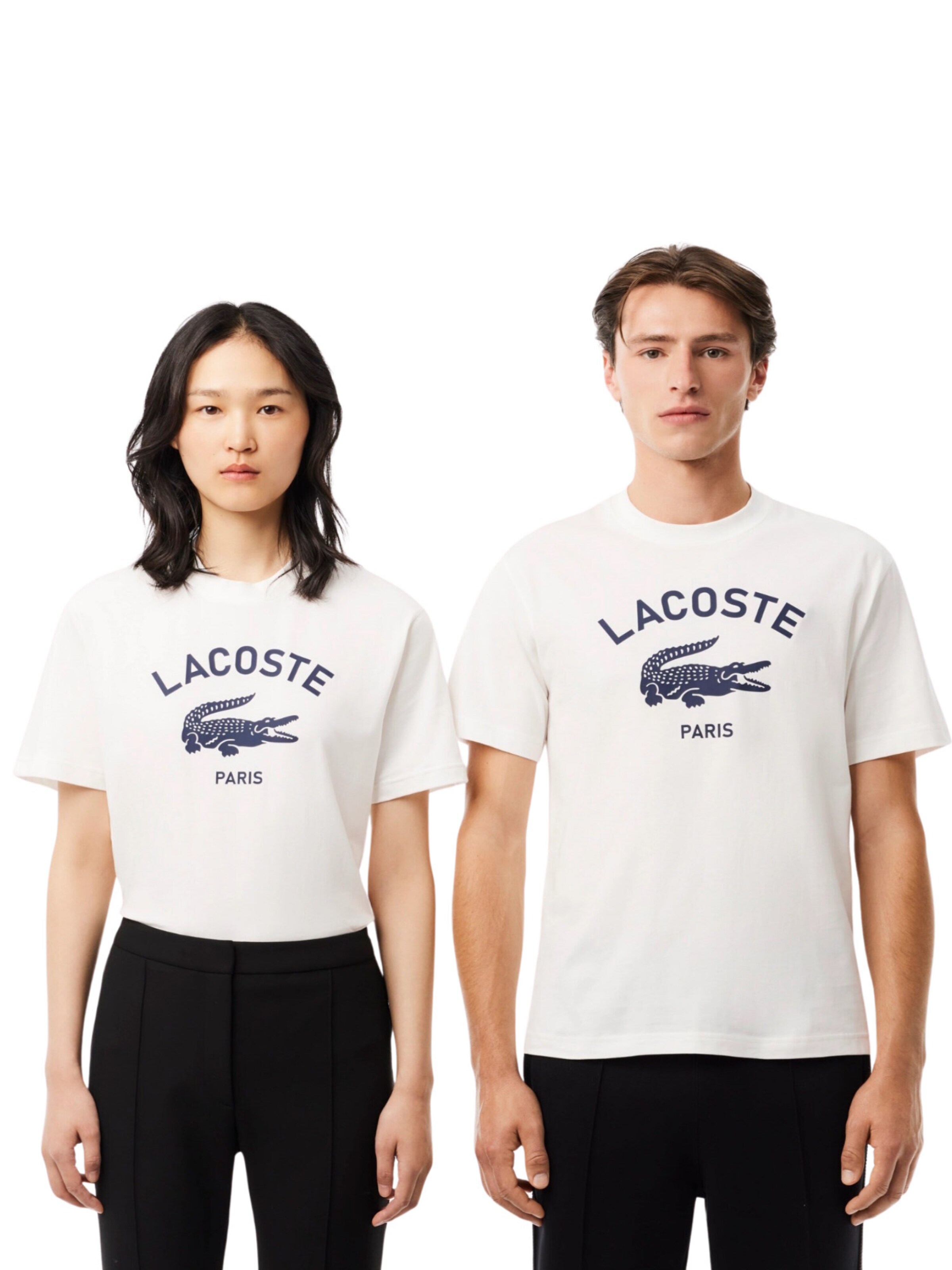 LACOSTE Тениска в бяло: отпред