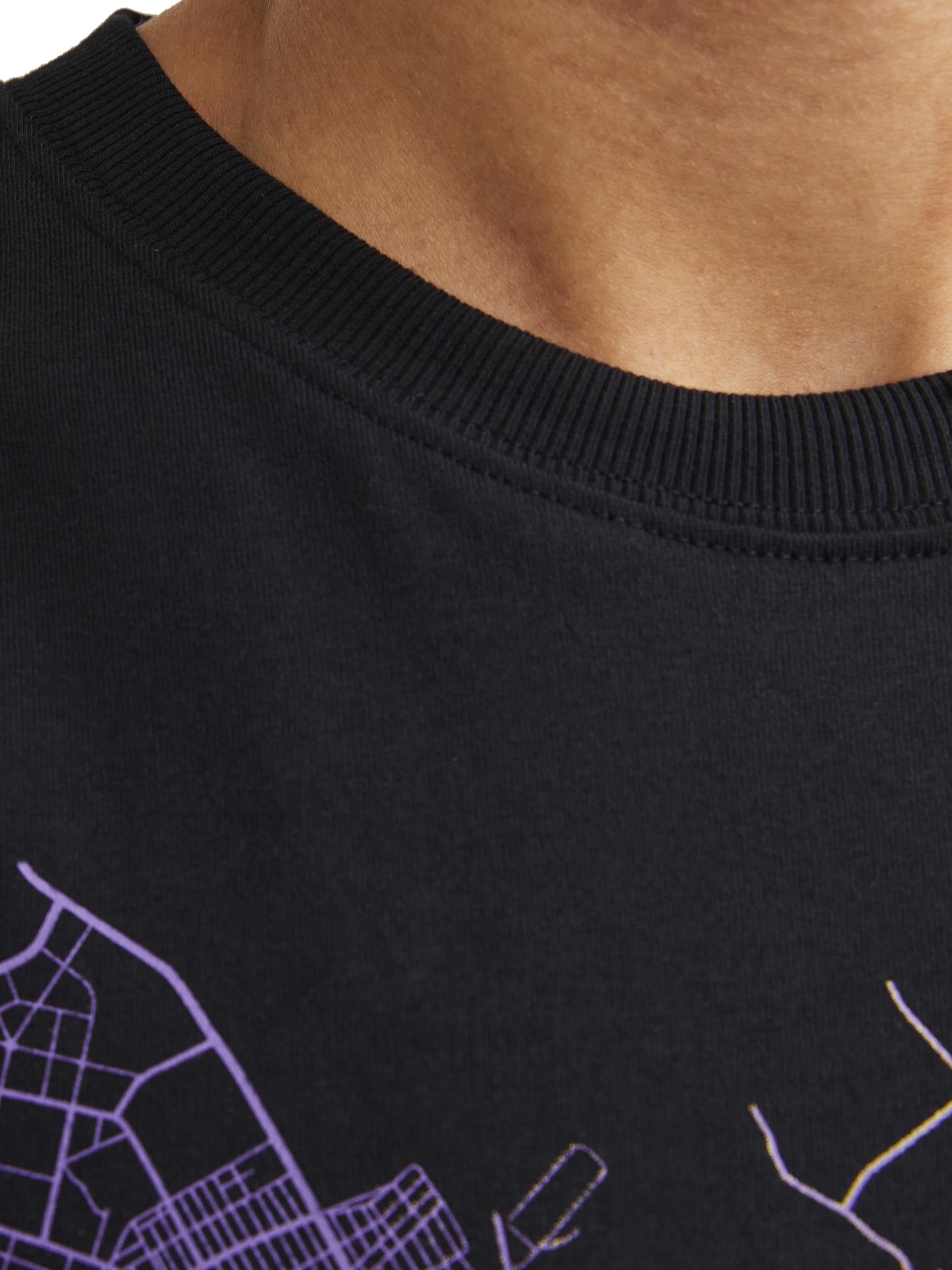 JACK & JONES Shirt 'Map' in Black