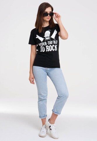 LOGOSHIRT T-Shirt 'Simpsons - Homer Simpson' in Schwarz