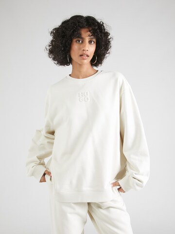 HUGO Sweatshirt i vit: framsida