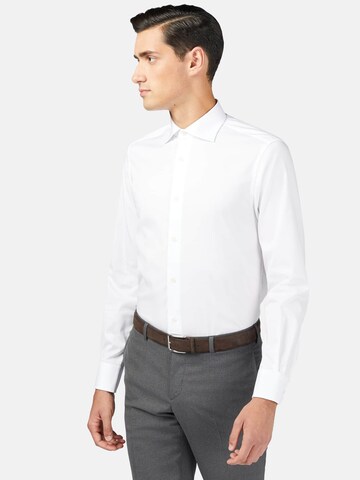 Boggi Milano - Ajuste estrecho Camisa de negocios en blanco: frente