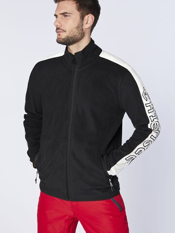 CHIEMSEE Regular fit Fleece Jacket 'GRIDWOOD' in Black