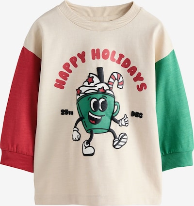 Tricou Next pe gri taupe / verde / roșu / alb, Vizualizare produs