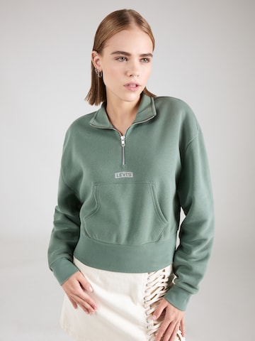LEVI'S ® Sweatshirt 'Graphic Sara 1/4 Zip' i grön: framsida