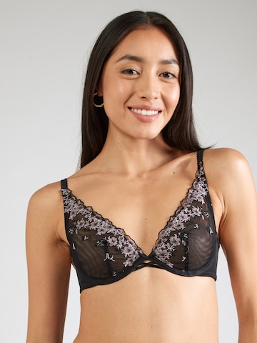 Hunkemöller T-Shirt BH 'Chloe Up' in Schwarz: Vorderseite