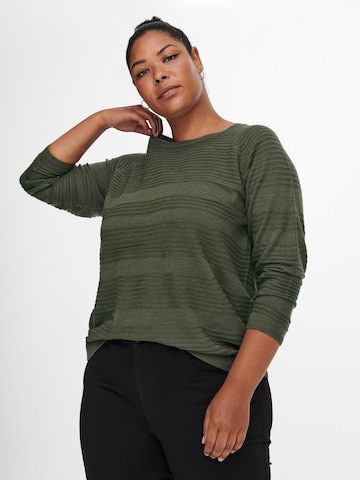 ONLY Carmakoma Sweater 'Airplain' in Green