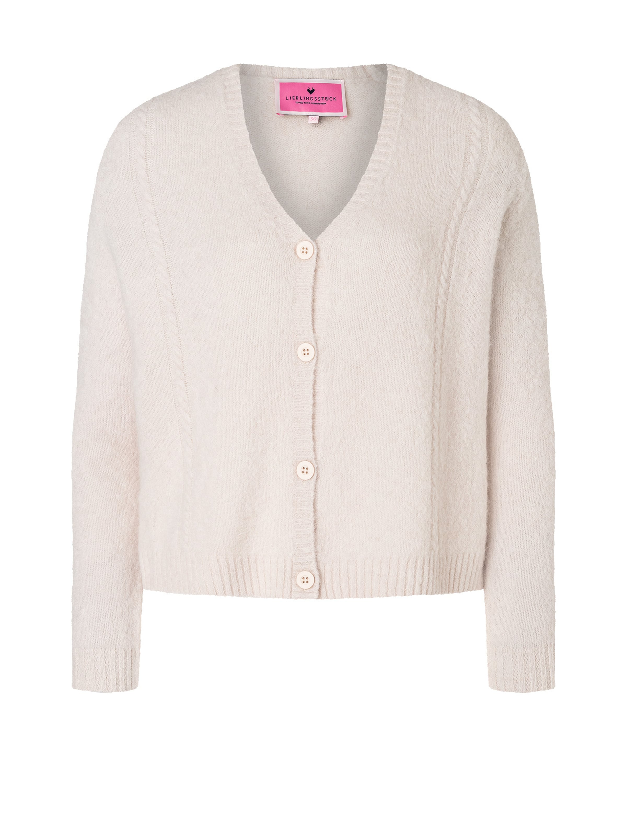 LIEBLINGSSTÜCK Knit Cardigan 'Henja' in Beige: front